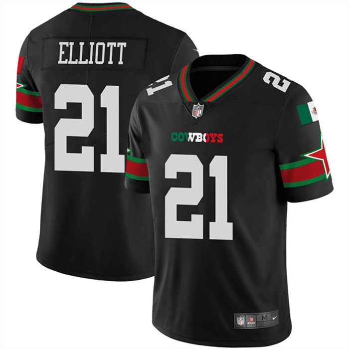 Men%27s Dallas Cowboys #21 Ezekiel Elliott Black Mexico Vapor Limited Stitched Jersey Dzhi->dallas cowboys->NFL Jersey